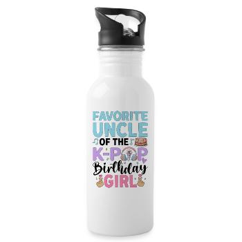 Favorite Uncle of The K-Pop Birthday Girl - Water bottle with straw - white - Right
