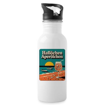 Hallöchen Aperölchen - Trinkflasche mit integriertem Trinkhalm - Weiß - Rechts
