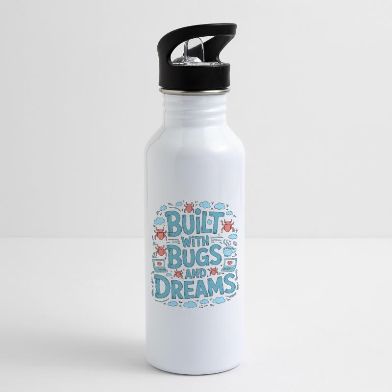 Game Developer Built With Bugs And Indie Developer Water bottle with straw