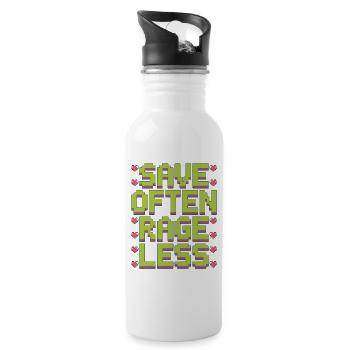Game Developer Save Often Rage Less Web Developer - Trinkflasche mit integriertem Trinkhalm - Weiß - Rechts