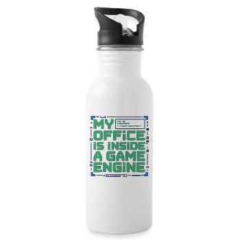 Game Developer My Office Is Inside Game Developer - Water bottle with straw - white - Right