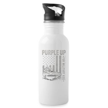 Violet pour Enfant Militaire Enfant Enfant Militaire - Gourde avec paille intégrée - blanc - Droite
