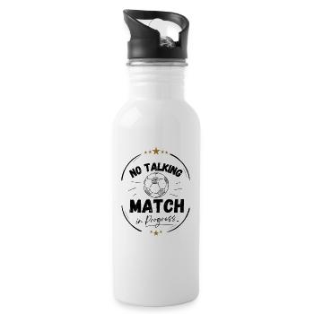 Match de T-shirt de football hommes et femmes en cours - Gourde avec paille intégrée - blanc - Droite