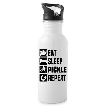 Pickleball gift idea for pickleball player fans - Water bottle with straw - white - Right