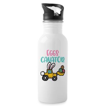 Eggs Cavator Oster-Truck - Trinkflasche mit integriertem Trinkhalm - Weiß - Rechts