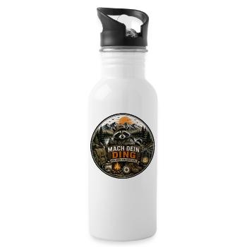 Mach Dein Ding Outdoor Abenteuer - Trinkflasche mit integriertem Trinkhalm - Weiß - Rechts