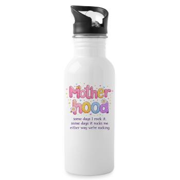 Groovy Retro Motherhood – The Life of Mom Rock - Water bottle with straw - white - Right