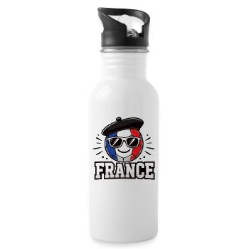 Soccer Ball with France Flag Funny Ball - Water bottle with straw - white - Right