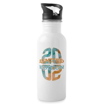 LIMITED EDITION 2002 24 YEARS 24TH BIRTHDAY - Water bottle with straw - white - Right
