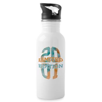 LIMITED EDITION 2001 25 YEARS 25TH BIRTHDAY - Water bottle with straw - white - Right