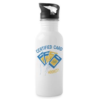 Certified Card Addict Trading Card Booster Pack - Trinkflasche mit integriertem Trinkhalm - Weiß - Rechts