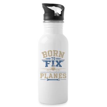 Aeronautical Engineer Aircraft Technology Maintenance - Water bottle with straw - white - Right