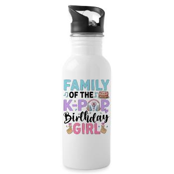 Family of The K-Pop Birthday Girl - Water bottle with straw - white - Right