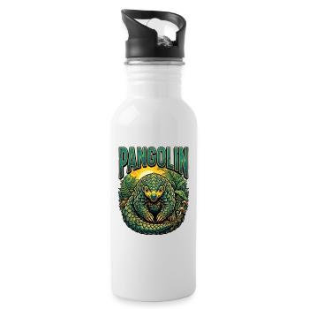 Pangolin Retro Vintage - Trinkflasche mit integriertem Trinkhalm - Weiß - Rechts