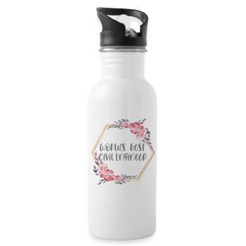 World's Best Civil Engineer – Thank You Gift - Water bottle with straw - white - Right