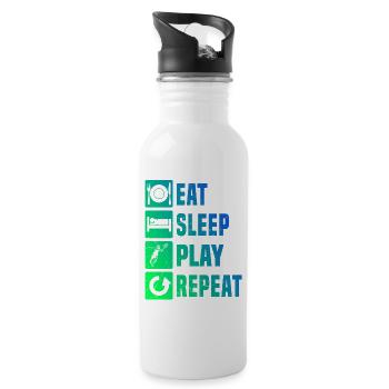 Gift idea for a tennis with tennis - Water bottle with straw - white - Right