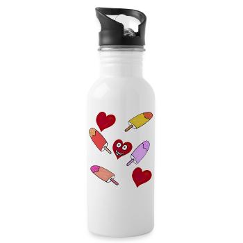 Eis Eiskrem Eiscreme  Kinder - Water bottle with straw - white - Right