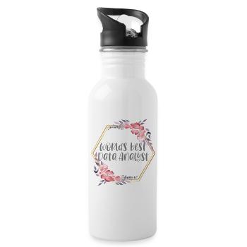 Best Data Analyst – Analystin Geschenk - Trinkflasche mit integriertem Trinkhalm - Weiß - Rechts