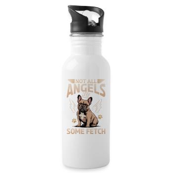 Bouledogue français Race de chien Frenchie - Gourde avec paille intégrée - blanc - Droite