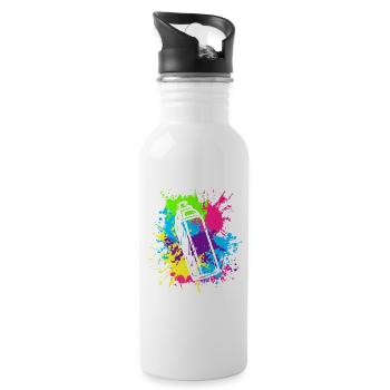 Vivid Spraydose Splash Art - Trinkflasche mit integriertem Trinkhalm - Weiß - Rechts