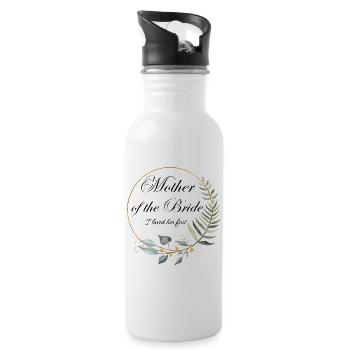 Mutter der Braut Floral - Trinkflasche mit integriertem Trinkhalm - Weiß - Rechts