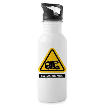 So, ich bin raus. Wohnmobil Freiheit - Trinkflasche mit integriertem Trinkhalm - Weiß - Rechts
