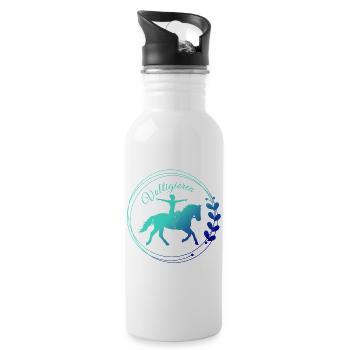 Terrains de voûte – Cadeau pour les Vaulters - Gourde avec paille intégrée - blanc - Droite