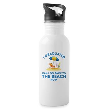Ich habe meinen Abschluss gemacht. Kann ich jetzt zurück zum Strand. - Trinkflasche mit integriertem Trinkhalm - Weiß - Rechts