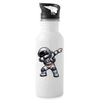 astronaute en dépotage - Gourde avec paille intégrée - blanc - Droite