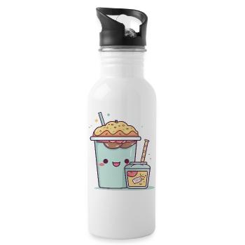 Kawaii drink with sprinkles - Water bottle with straw - white - Right