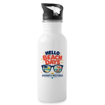 Retirement Gifts for Women, Hello Beach Days - Water bottle with straw - white - Right