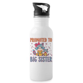 Gender reveal Promoted To Big Sister Baby Shower - Water bottle with straw - white - Right