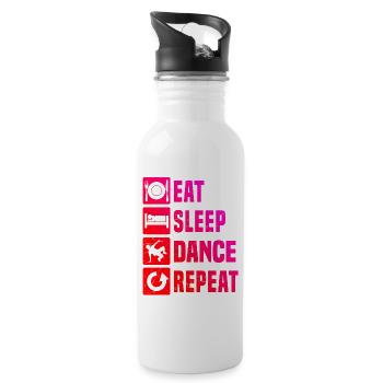 Geschenkidee für einen Hip-Hop-Tänzer mit Breaking - Trinkflasche mit integriertem Trinkhalm - Weiß - Rechts