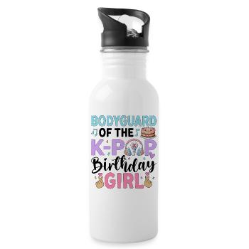 Garde du corps de la fille d’anniversaire de la K-Pop - Gourde avec paille intégrée - blanc - Droite