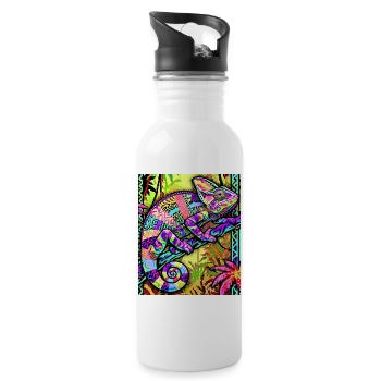 Chamäleon - Trinkflasche mit integriertem Trinkhalm - Weiß - Rechts