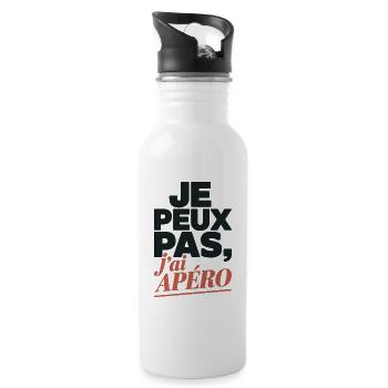 Je peux pas j’ai apéro - Gourde avec paille intégrée - blanc - Droite
