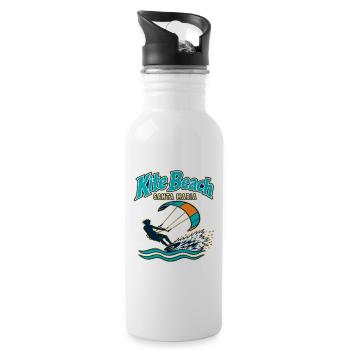 Kitesurfing Santa Maria Kite Beach Sal Cape Verde - Water bottle with straw - white - Right