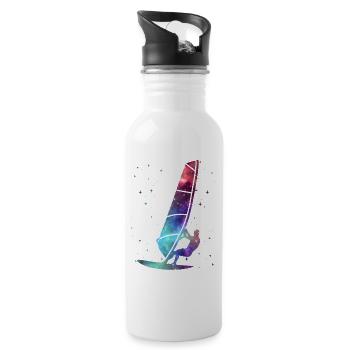 Windsurfing Windsurfer Space Kids Windsurf - Water bottle with straw - white - Right