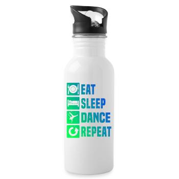 Geschenkidee für einen Breakdancer mit Streetdance - Trinkflasche mit integriertem Trinkhalm - Weiß - Rechts