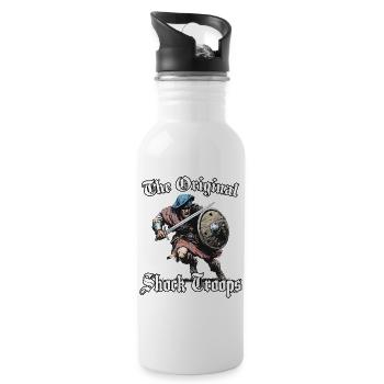 Scottish Clan Warrior Motif | Highland Charge - Water bottle with straw - white - Right