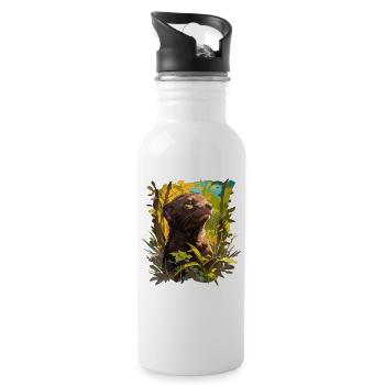 Nerze Nerz - Trinkflasche mit integriertem Trinkhalm - Weiß - Rechts