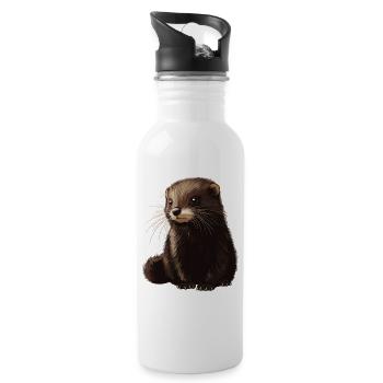 Nerze Nerz - Trinkflasche mit integriertem Trinkhalm - Weiß - Rechts