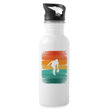 Bowling - Trinkflasche mit integriertem Trinkhalm - Weiß - Rechts
