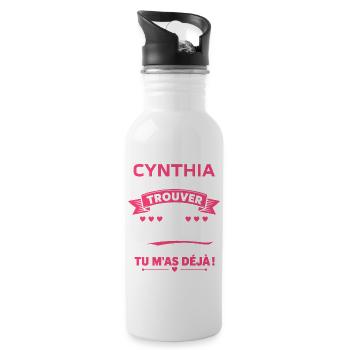 Cynthia: Le Meilleur Des Cadeaux Déjà - Gourde avec paille intégrée - blanc - Droite