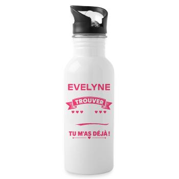 Evelyne: Le meilleur des cadeaux déjà - Gourde avec paille intégrée - blanc - Droite