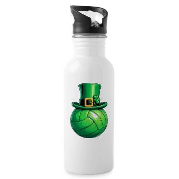 Volley-ball de la Saint-Patrick - Gourde avec paille intégrée - blanc - Droite