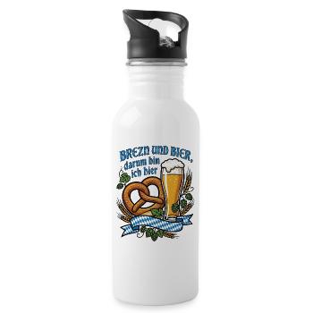 Pretzels and Beer | Bayern Vibes - Water bottle with straw - white - Right