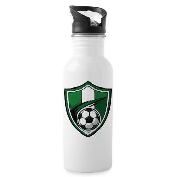 Bouclier de football - Gourde avec paille intégrée - blanc - Droite