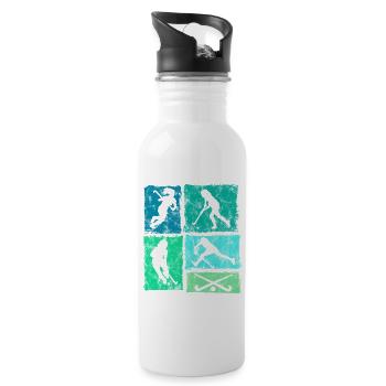 Hockey Feldhockey Hallenhockey Für Frauen Mädchen - Trinkflasche mit integriertem Trinkhalm - Weiß - Rechts