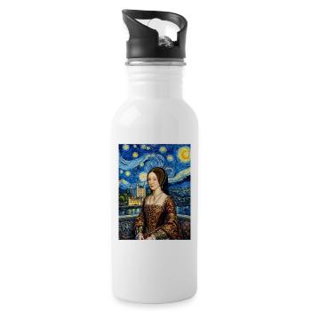 Anne Bonny in the Starry Night - Water bottle with straw - white - Right